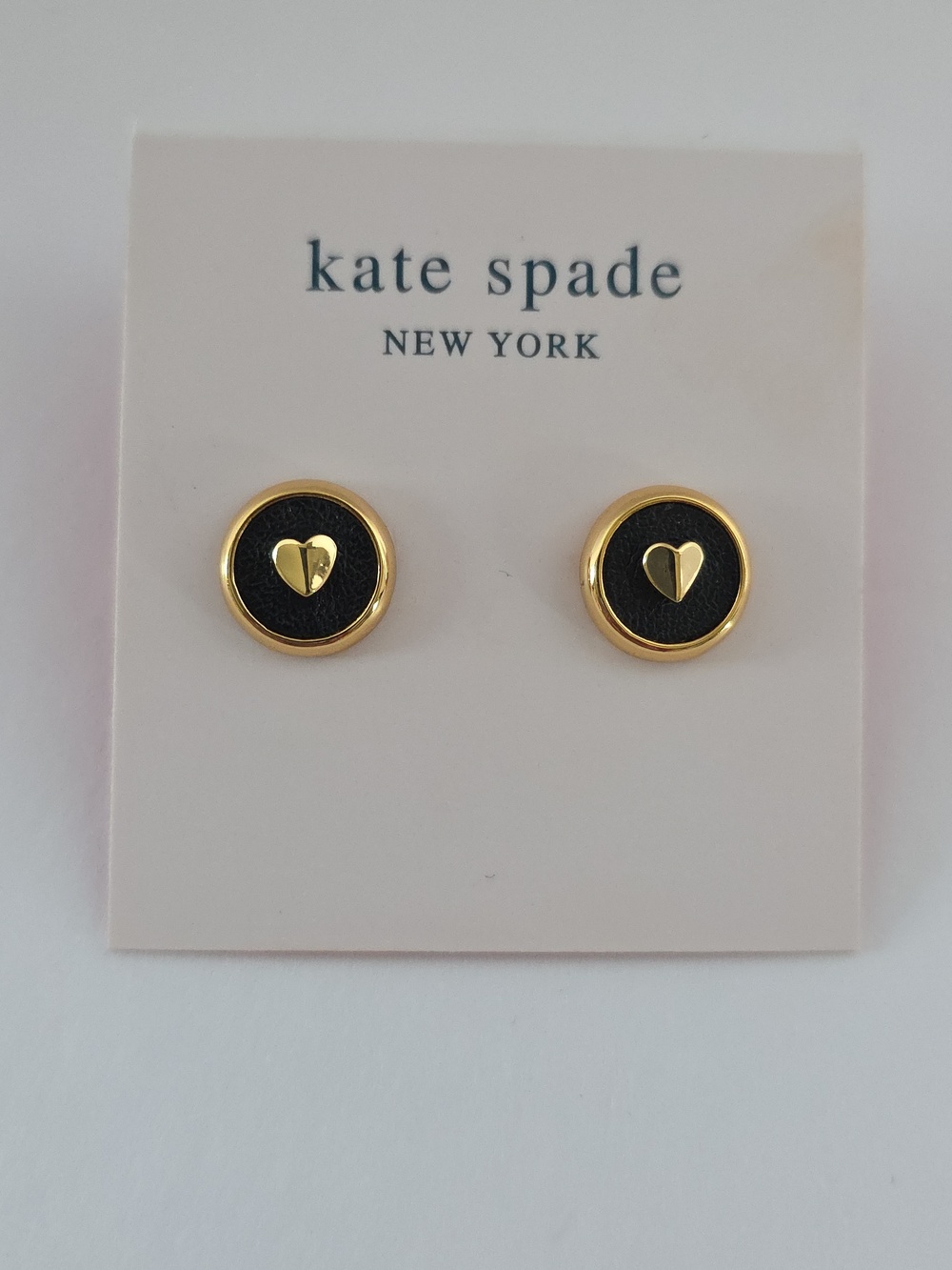 kate spade NEW YORK Black/Gold Heartful Earrings
